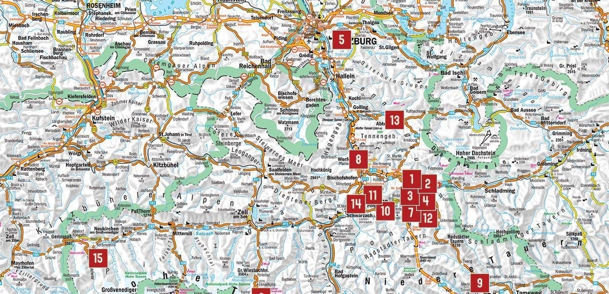 Auflugsziele Karte Tourismusverband Radstadt Schubert Franzke 1